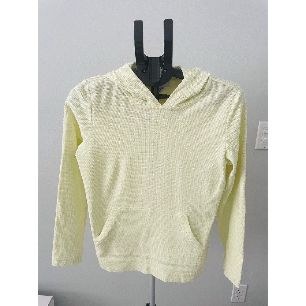 J.Jill Lemon Lime Ribbed Hooded Pullover Size XS
